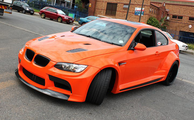 I think that this BMW M3 equipped with the Vorsteiner GTRS3 widebody kit 