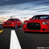 (L to R) 2011 Dodge Charger R/T and 2012 Dodge Charger SRT8