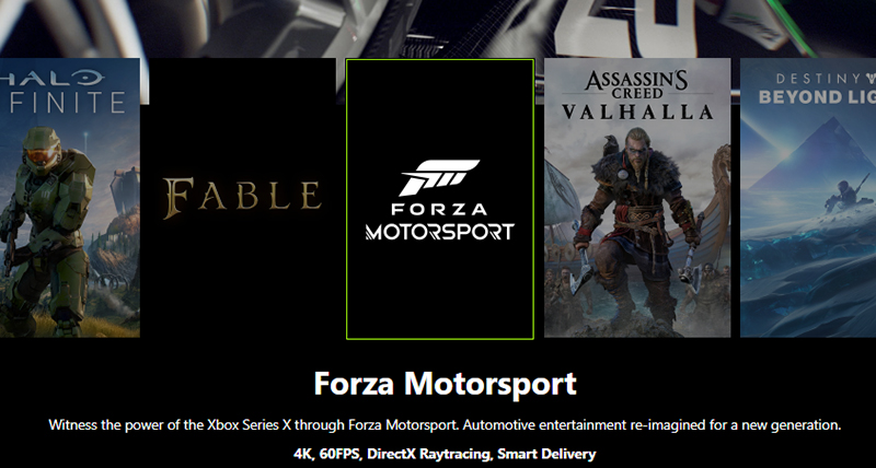Forza Motorsport retail page listing "smart delivery"