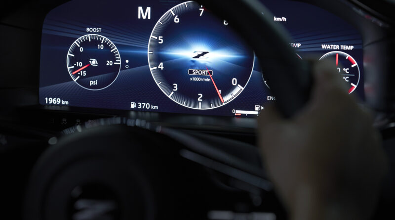 Nissan Z proto interior gauge cluster