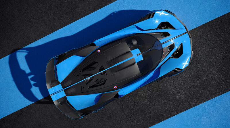Bugatti Bolide top angled view