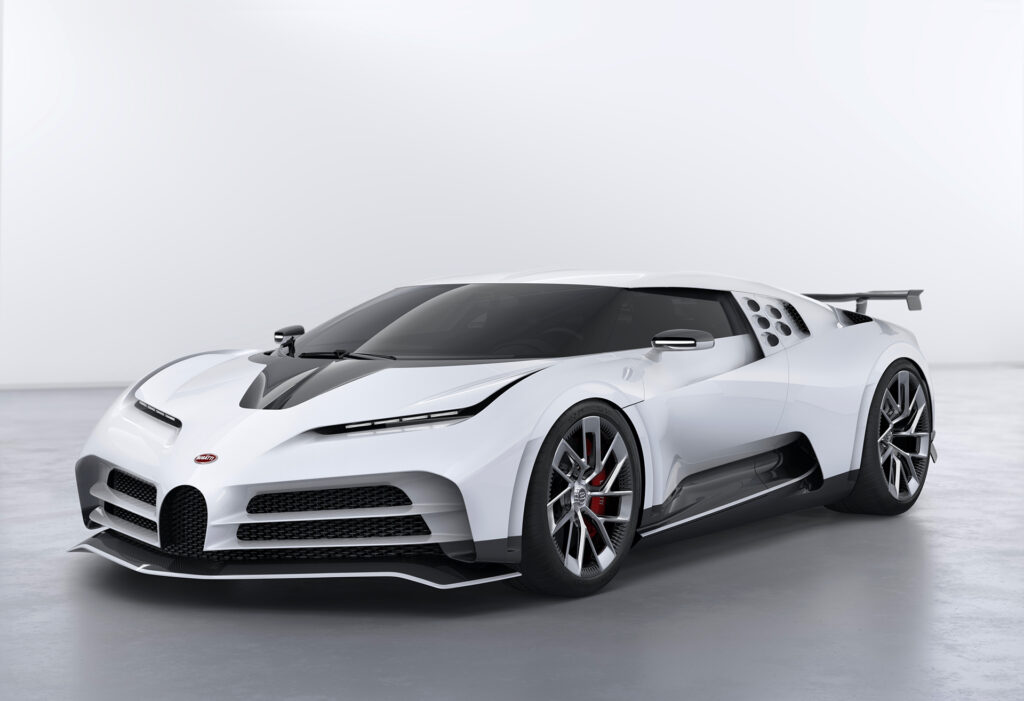Bugatti Centodieci concept car front perspective view