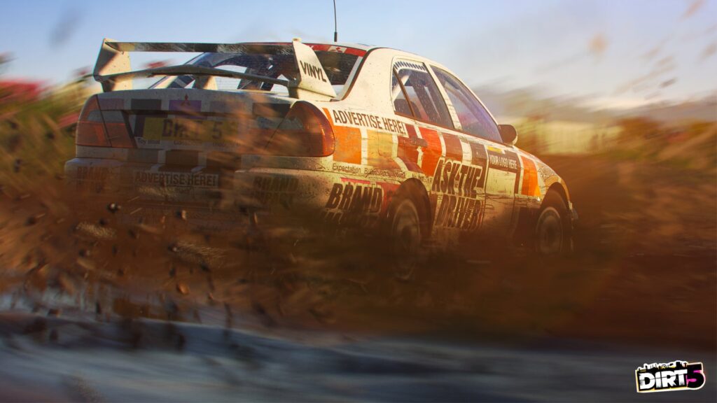 DIRT 5 screenshot of Mitsubishi Evo rally car