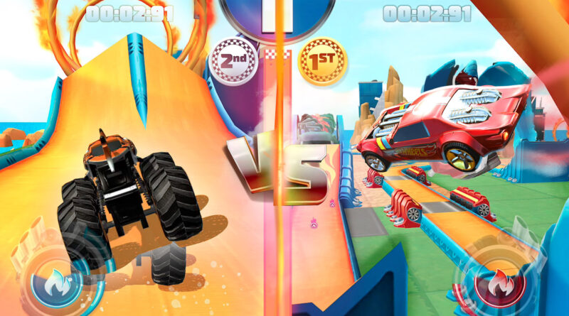 Hot Wheels Unlimited Mobile Game split screen multiplayer screenshot