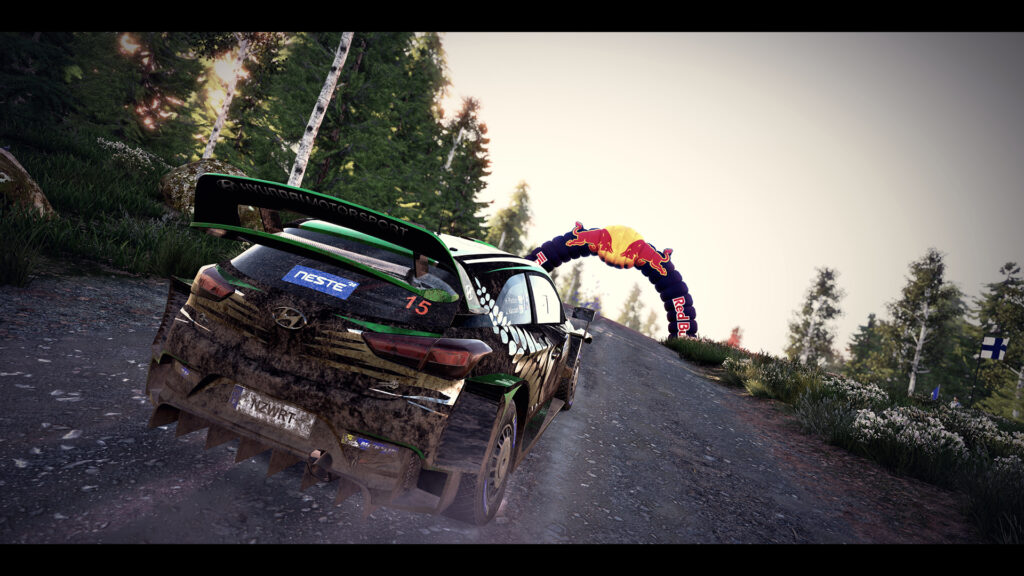 Screenshot of WRC 9 October 2020 update. The update features 6 special stages in Rally Finland and photo mode