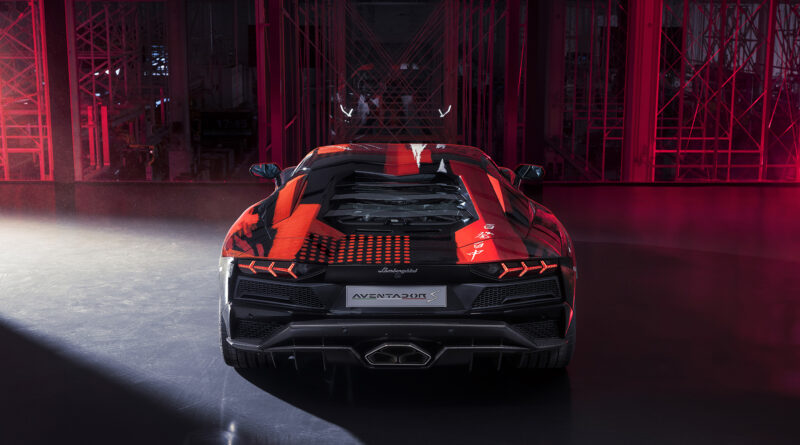 Yohji Yamamoto Lamborghini Aventador S rear view