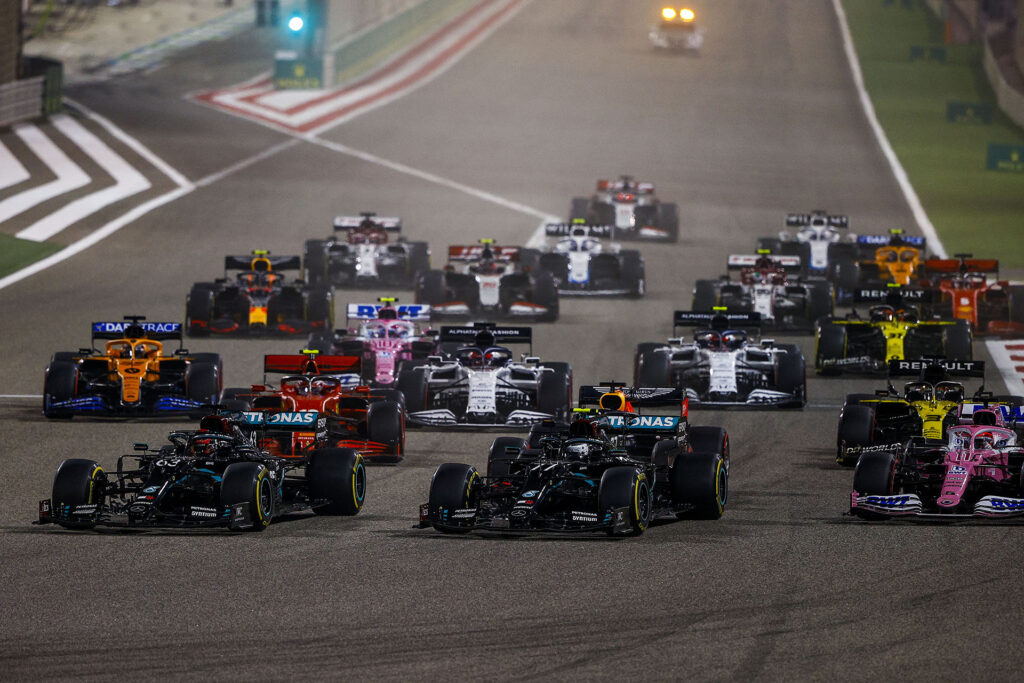 Formula 1 Sakhir Grand Prix opening lap