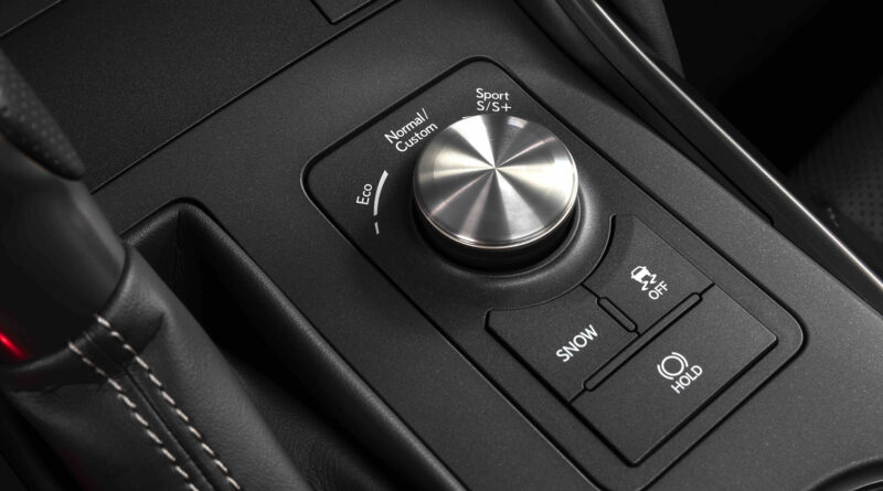 Lexus IS 500 F Sport Performance interior shot with drive mode selector knob