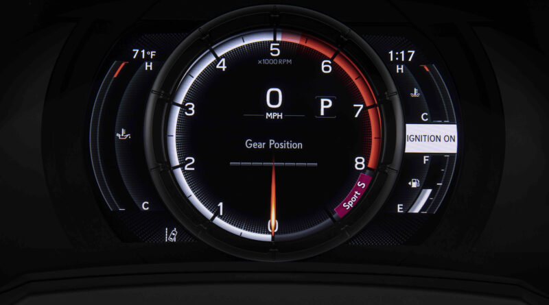 Lexus IS 500 F Sport Performance digital gauge cluster