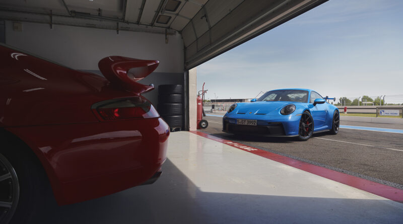 2022 Porsche 911 GT3 pictured next to the 996 911 GT3