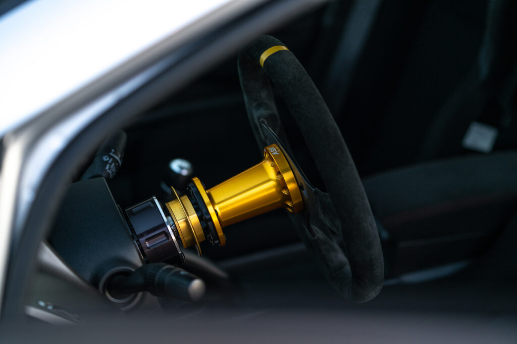 Charleston Ong's 2009 Honda Civic Si. Interior shot featuring OMP racing wheel mounted to Krontec quick release