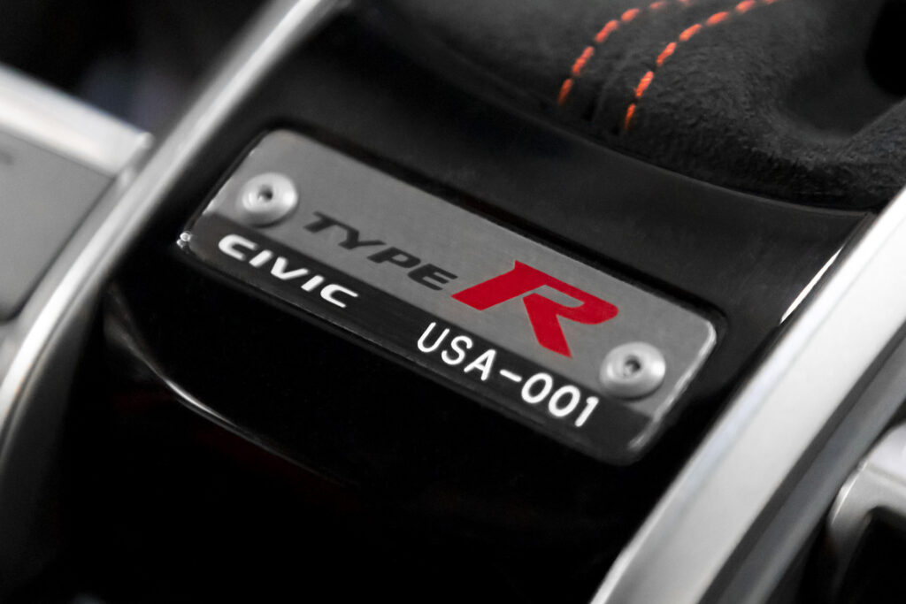 A Civic Type R Limited Edition with serial number 001 being given away by Omaze in a raffle to benefit the Thurgood Marshal College Fund