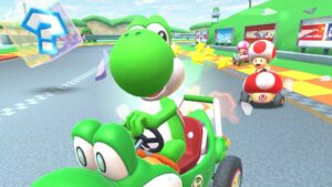 Yoshi as seen in the Mario Kart video game