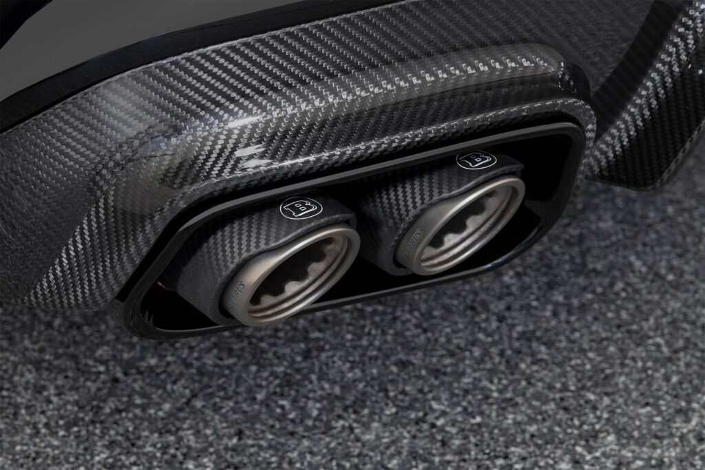 The Brabus 800 carbon fiber exhaust tips