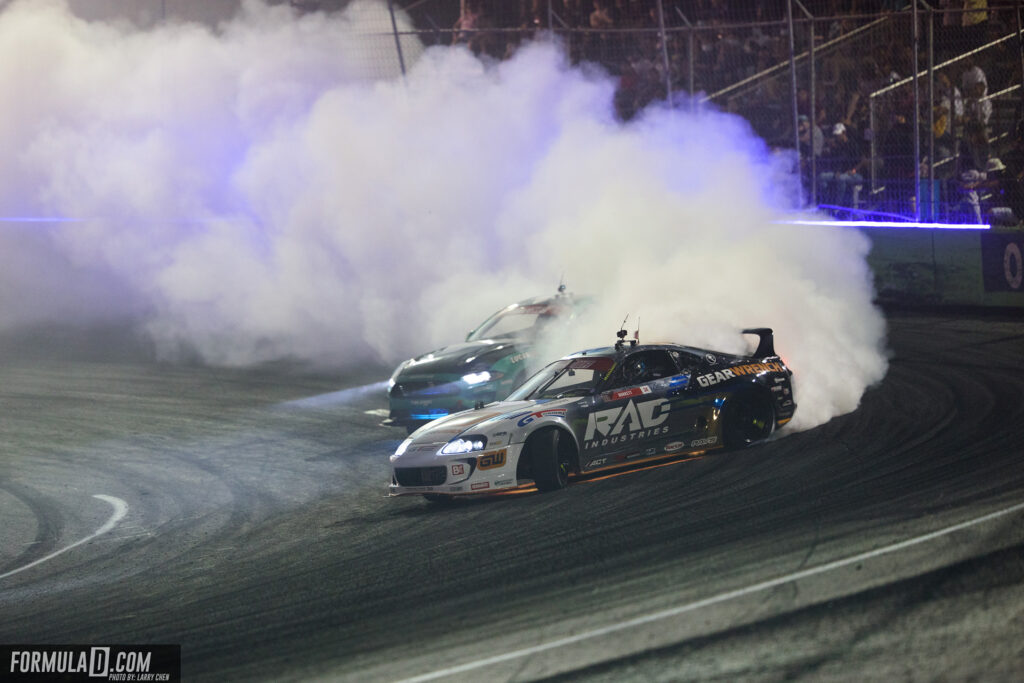 Formula Drift 2021 Round 1 Orlando. Dan Burkett vs Justin Pawlak