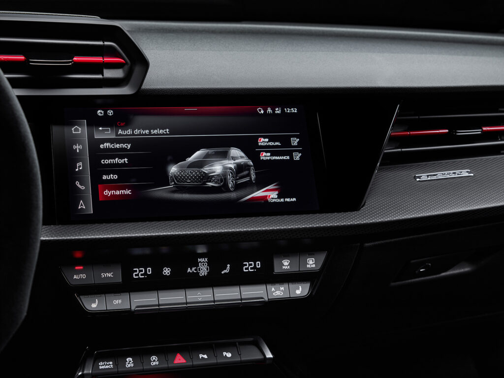 2022 Audi RS 3 Sportback. interior infotainment touchscreen