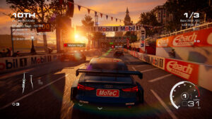 GRID Legends Audi GT race car at sunset