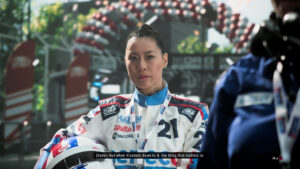 A scene from the Driven to Glory story mode in GRID Legends