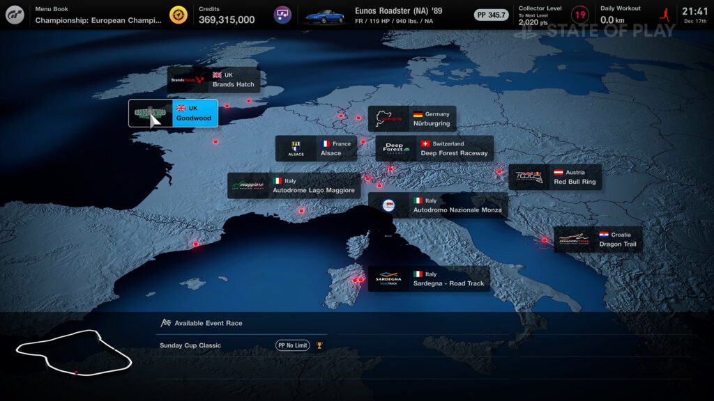 Gran Turismo 7 global locations map