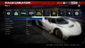 GRID Legends Race Creator mode menu