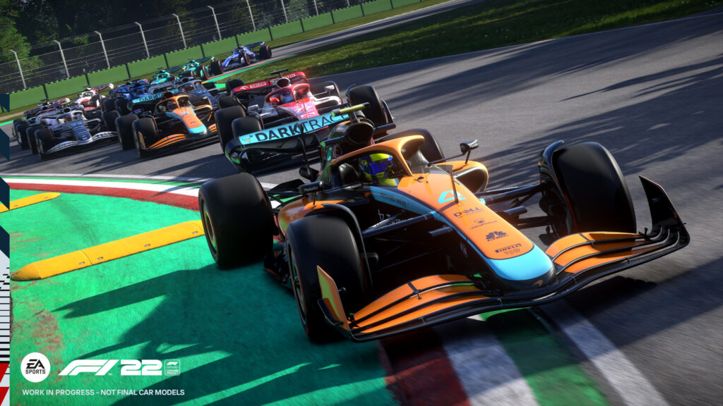 Screenshot from EA Codemasters F1 22 racing game 