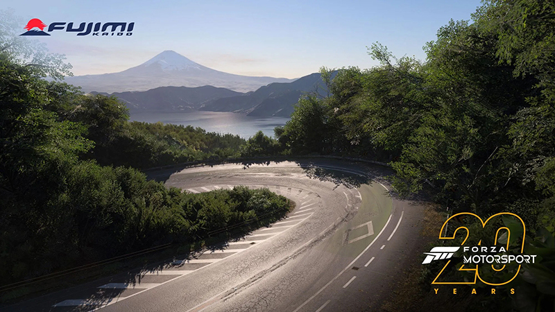 A screenshot of the updated Fujimi Kaido fictional mountain road track coming to racing game Forza Motorsport in May 2025