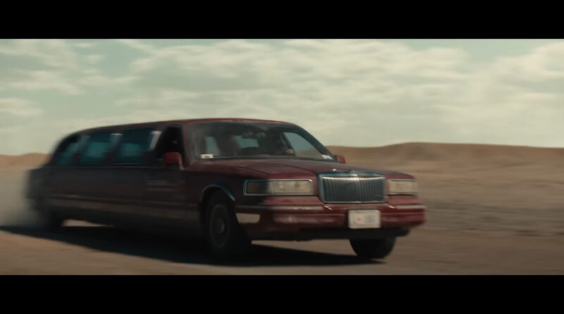 A dark red 1990s Lincoln Town Car Limo as seen in the trailer for Marvel Studios Thunderbolts*